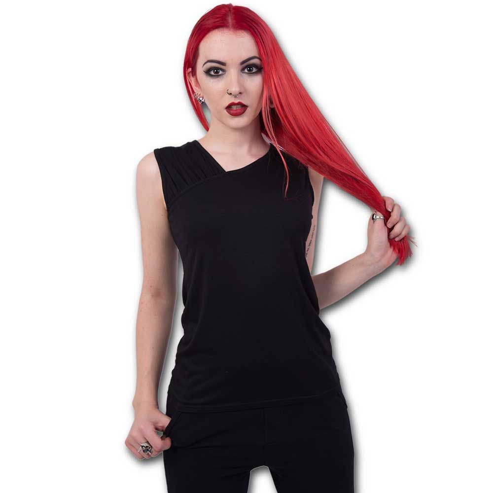 Spiral - GOTHIC ROCK Sleeveless top - L - Black